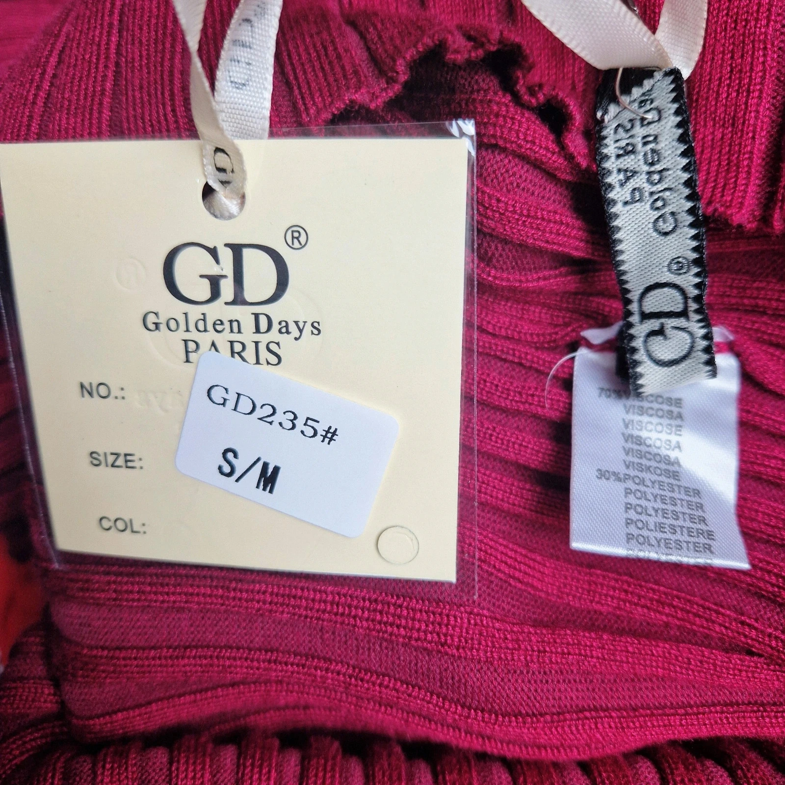 Geribbelde Golden Days-jurk Maat S/M – photo 4